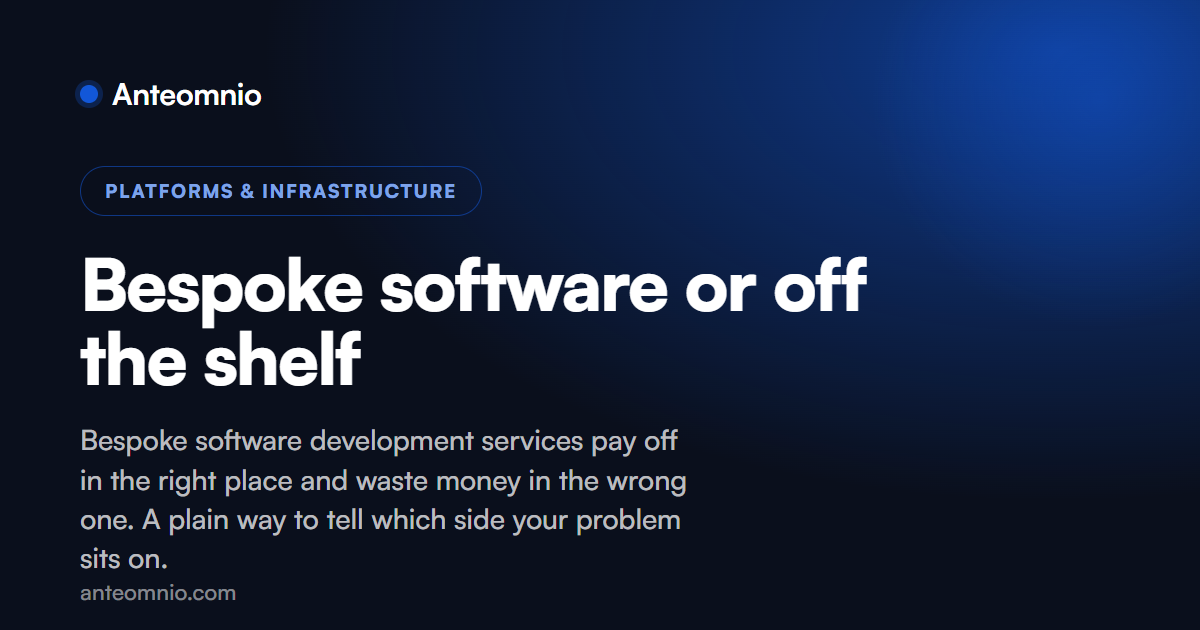Bespoke software or off the shelf: how to decide