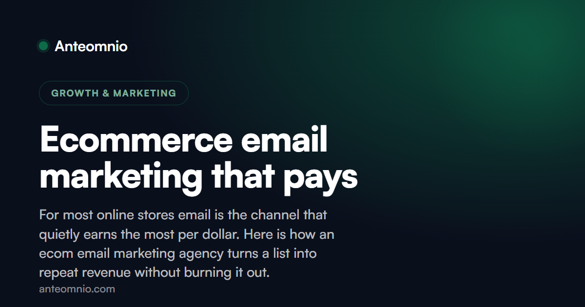 Ecommerce email marketing that pays