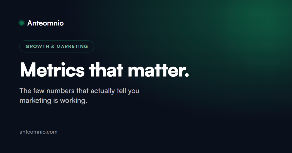The few metrics that tell you marketing is working