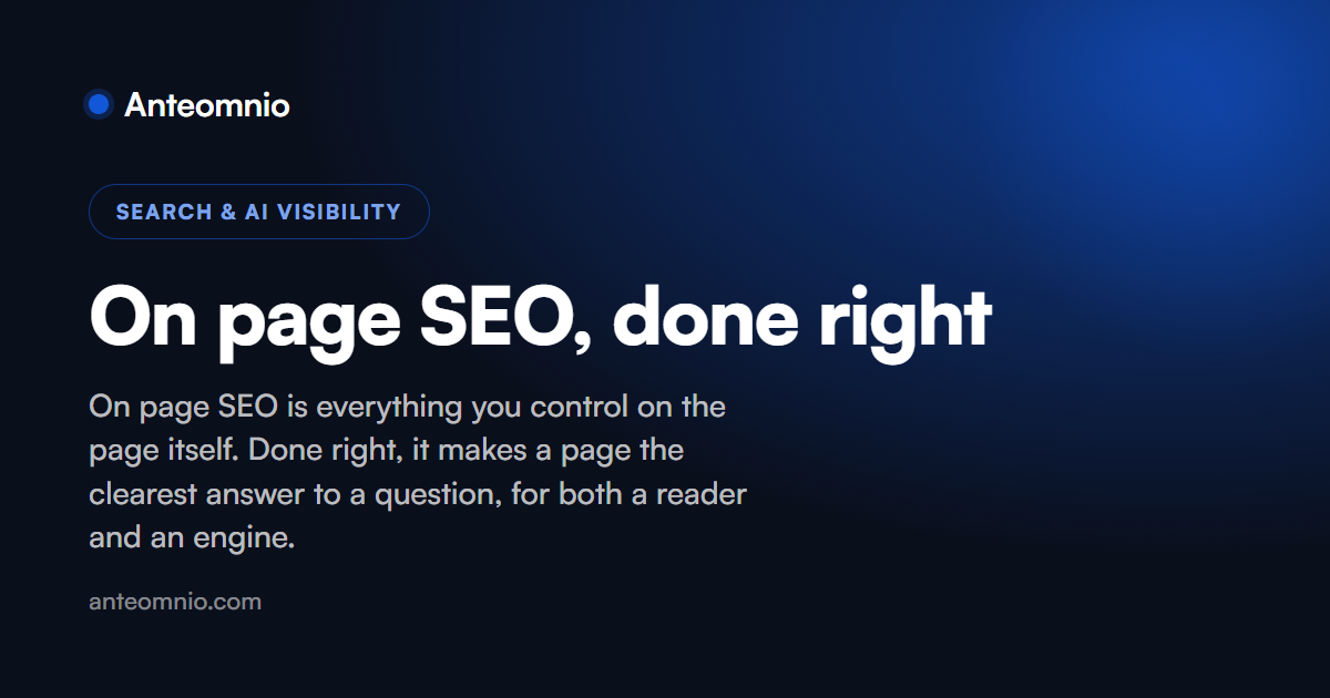 On page SEO services, done right