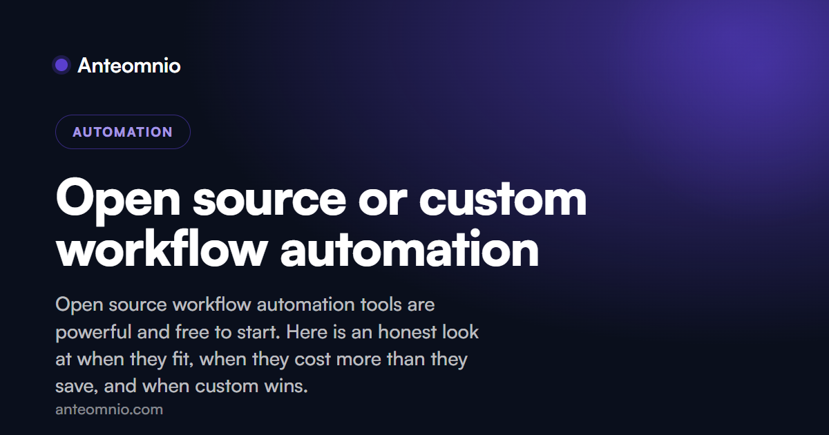 Open source or custom workflow automation