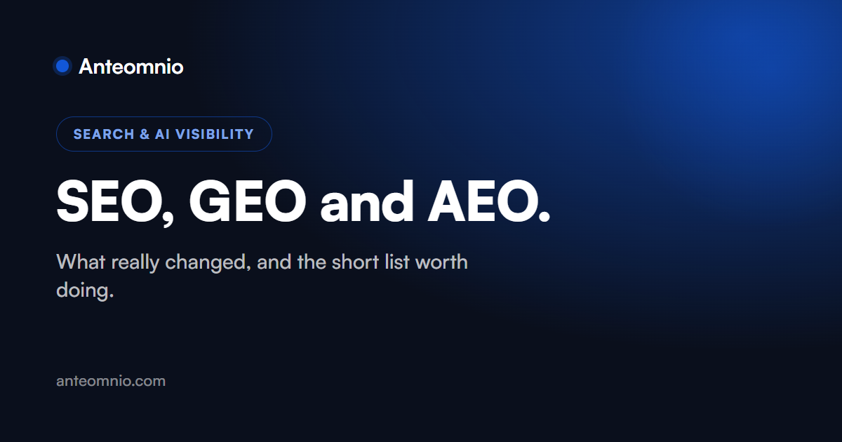 SEO, GEO and AEO