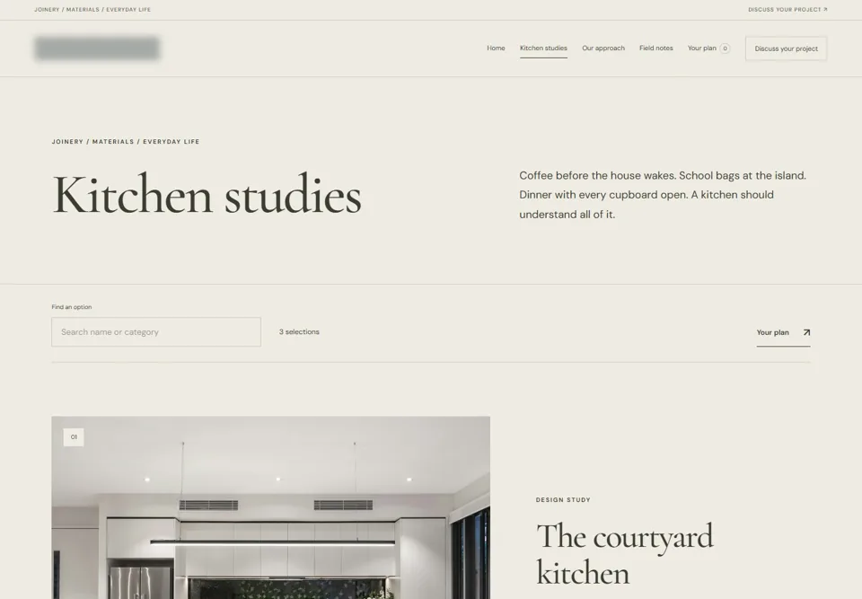 Kitchen studies — identifying labels masked