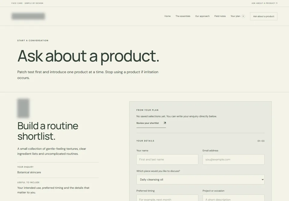 Ask about a product — identifying labels masked