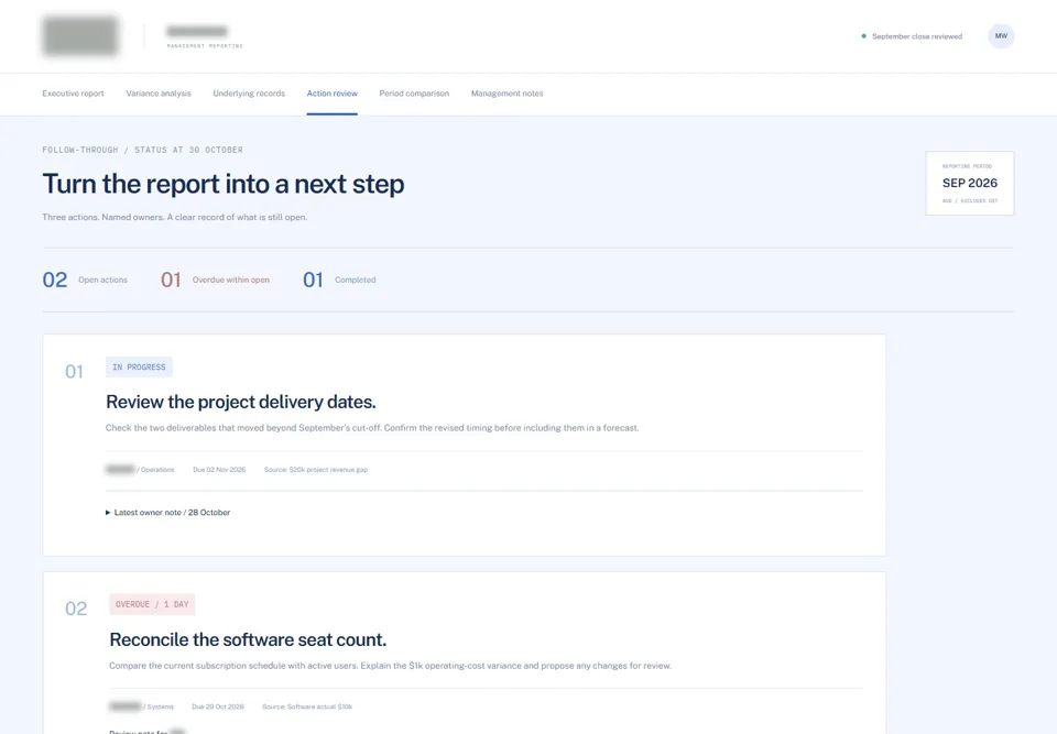 Turn the report into a next step — identifying labels masked