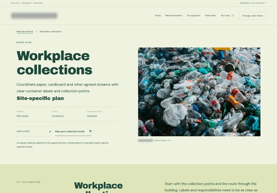 Workplace collections — identifying labels masked