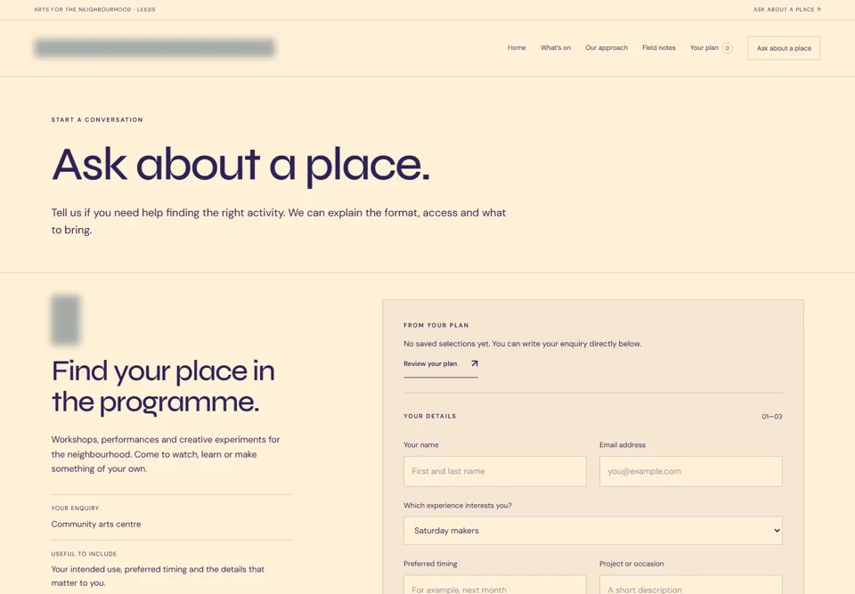 Ask about a place — identifying labels masked