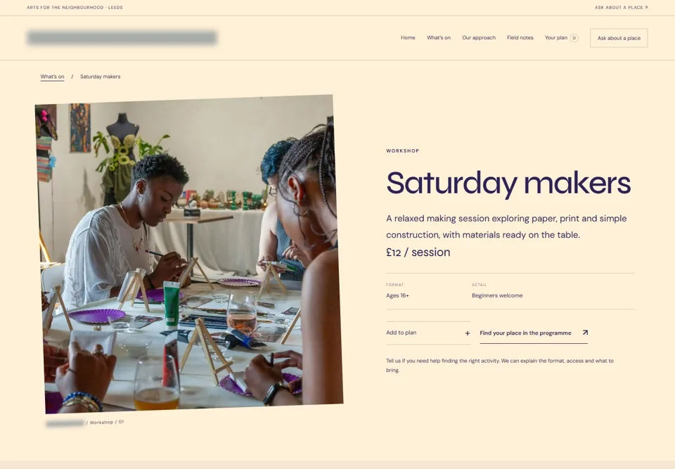 Saturday makers — identifying labels masked
