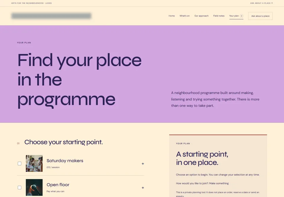 Find your place in the programme — identifying labels masked