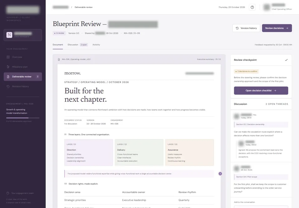 Document preview and review context, with identifying details masked