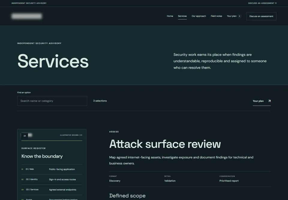 Services — identifying labels masked