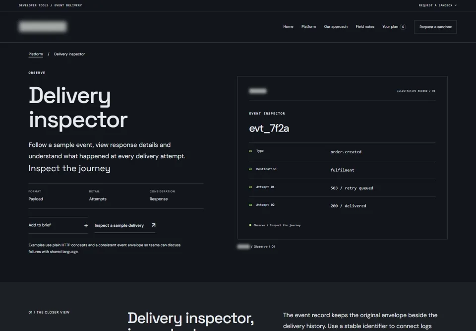 Delivery inspector — identifying labels masked