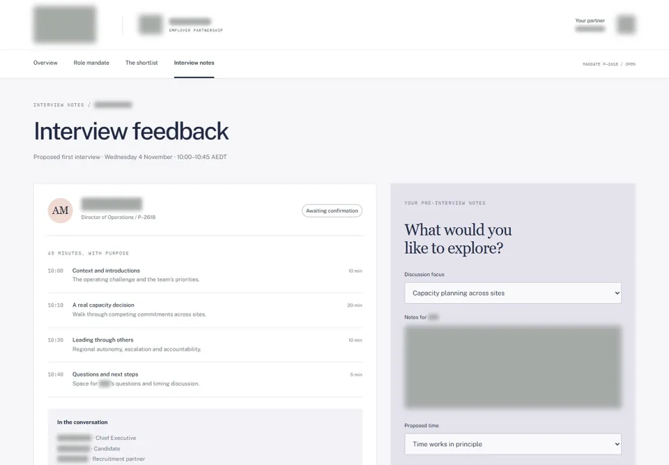 A focused first conversation — identifying labels masked
