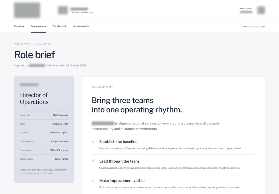 A shared definition of the role — identifying labels masked