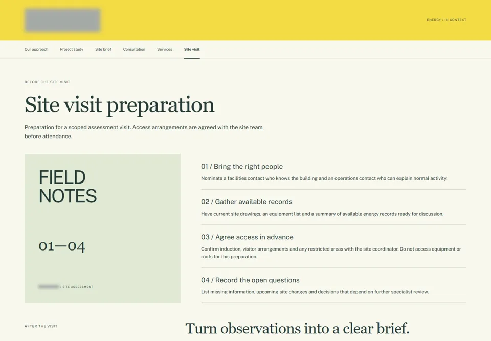 Site visit preparation — identifying labels masked