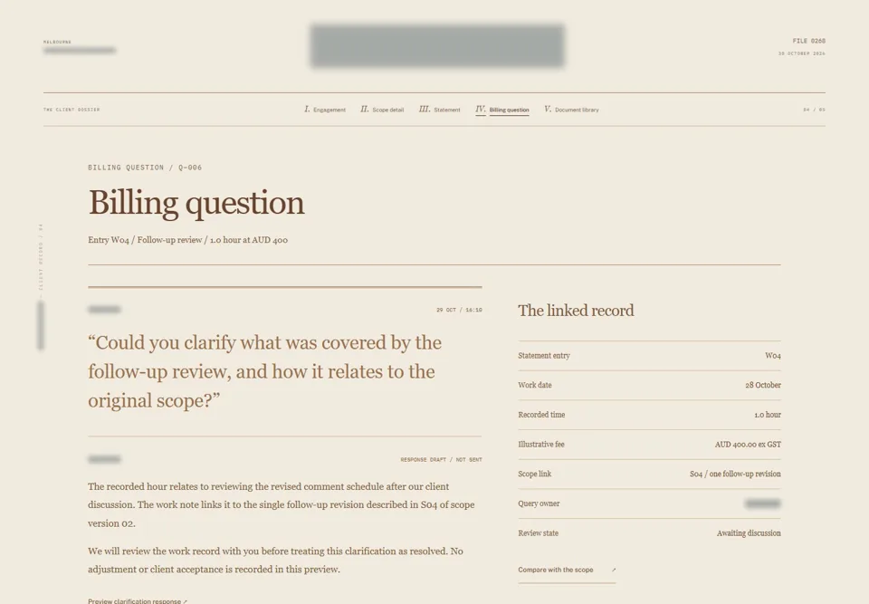 Billing question — identifying labels masked
