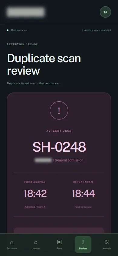 Duplicate scan review — identifying labels masked