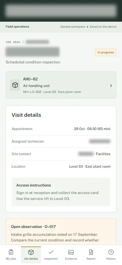 Asset — identifying labels masked