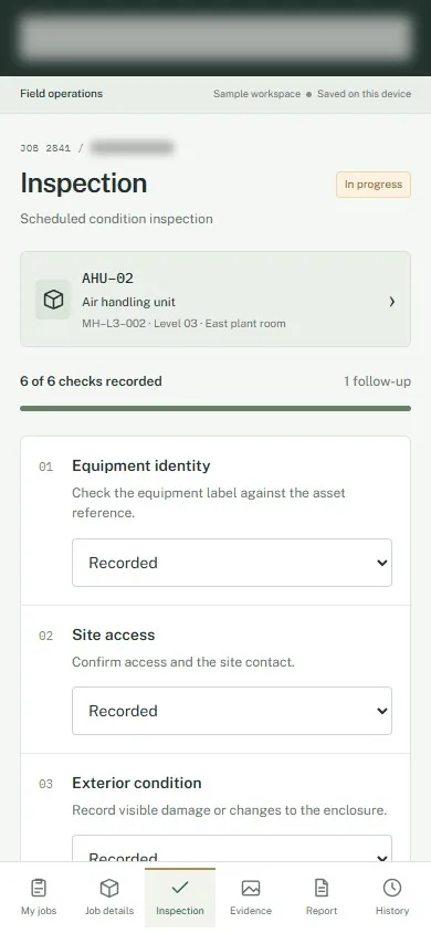 Inspection — identifying labels masked