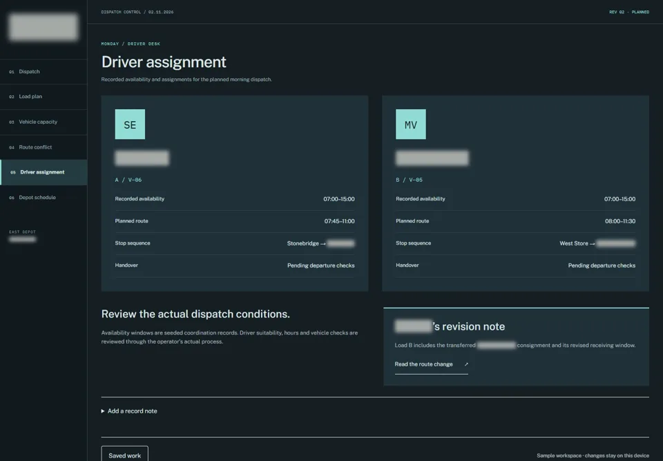 Driver assignment — identifying labels masked