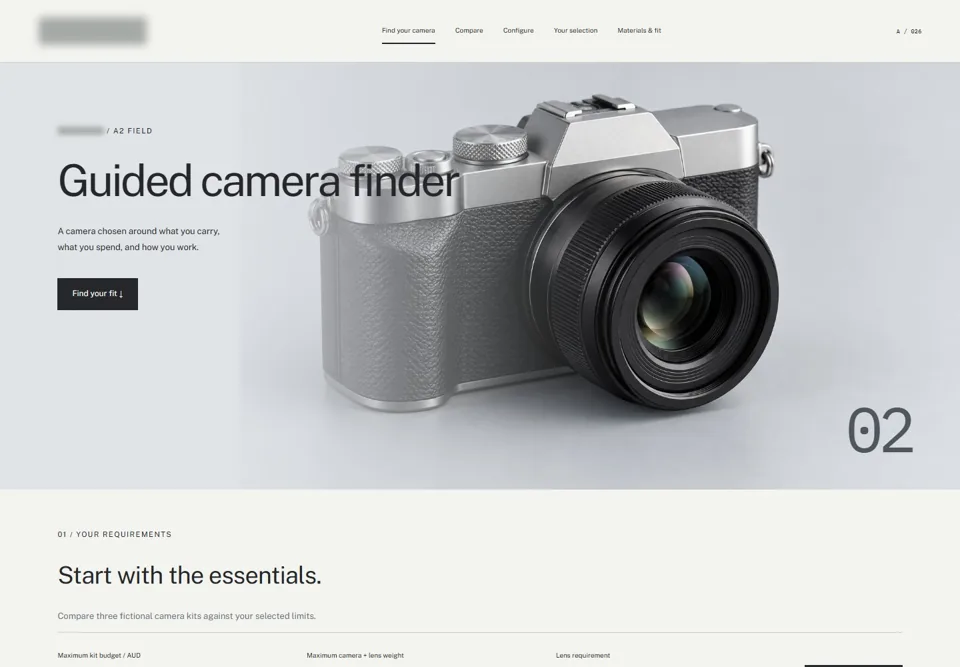 Guided camera finder — identifying labels masked