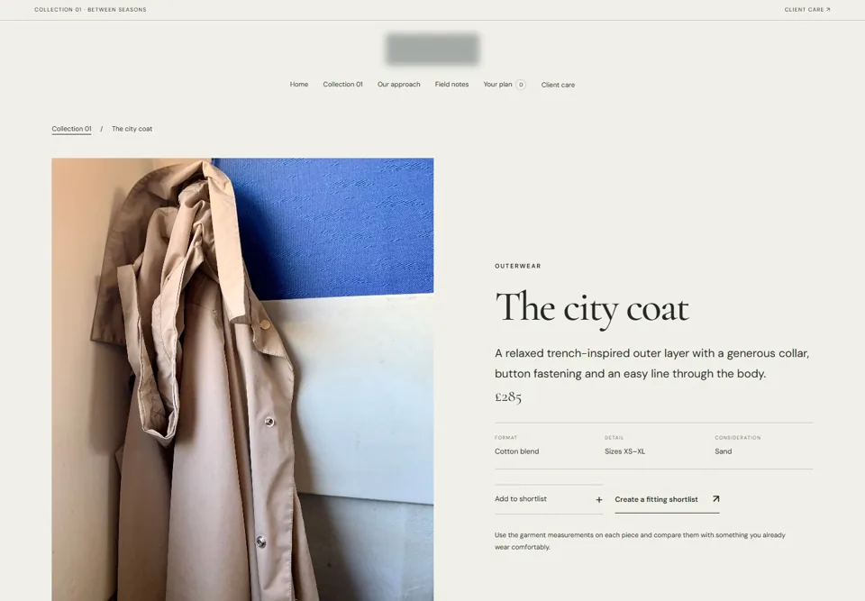 The city coat — identifying labels masked