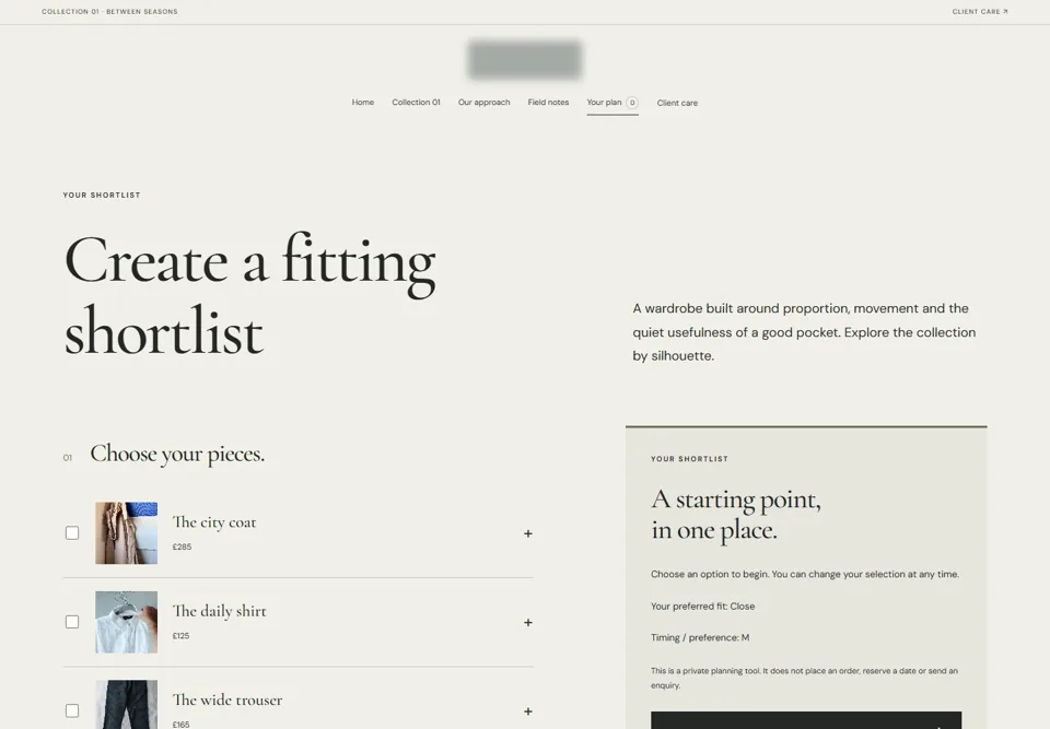 Create a fitting shortlist — identifying labels masked