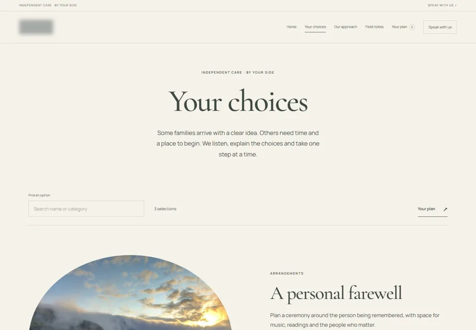 Your choices — identifying labels masked