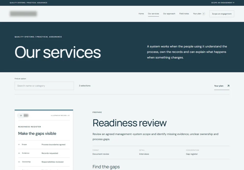 Our services — identifying labels masked