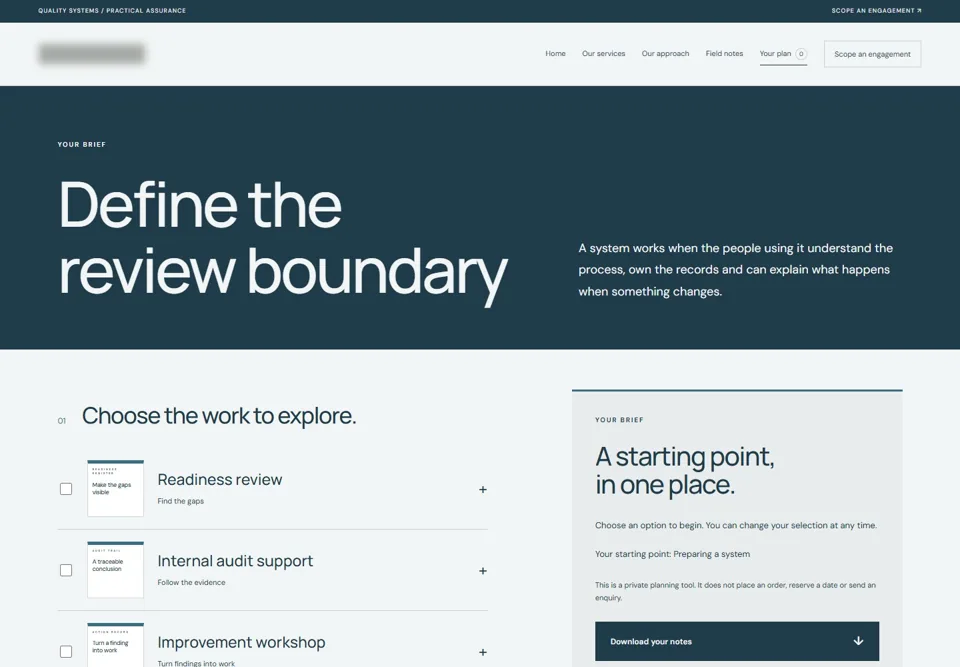 Define the review boundary — identifying labels masked