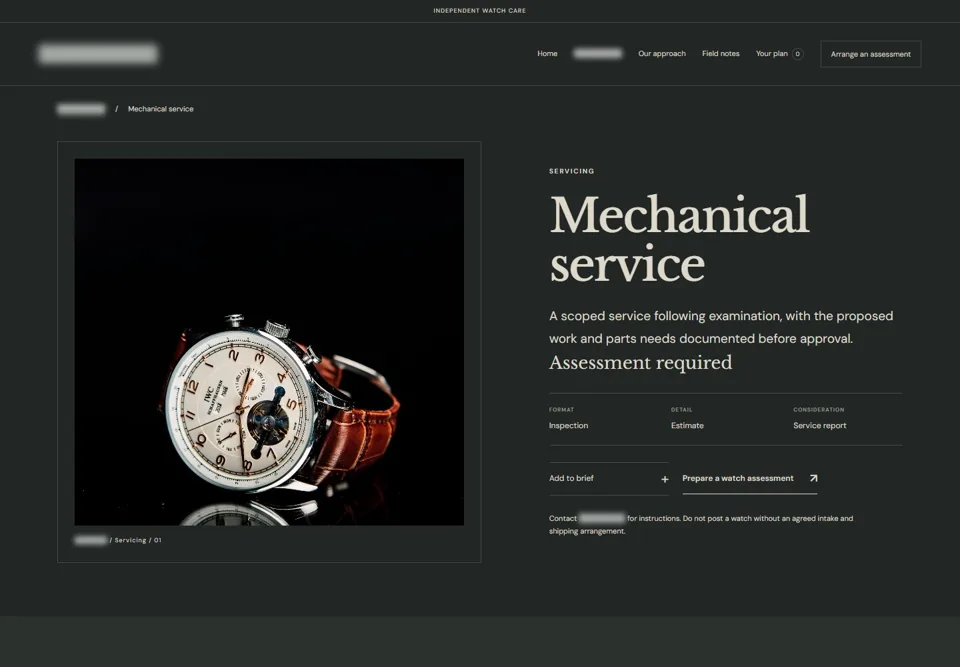 Mechanical service — identifying labels masked
