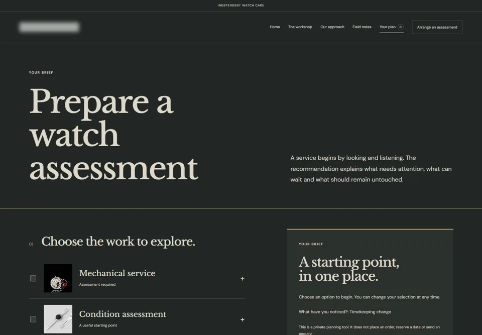 Prepare a watch assessment — identifying labels masked