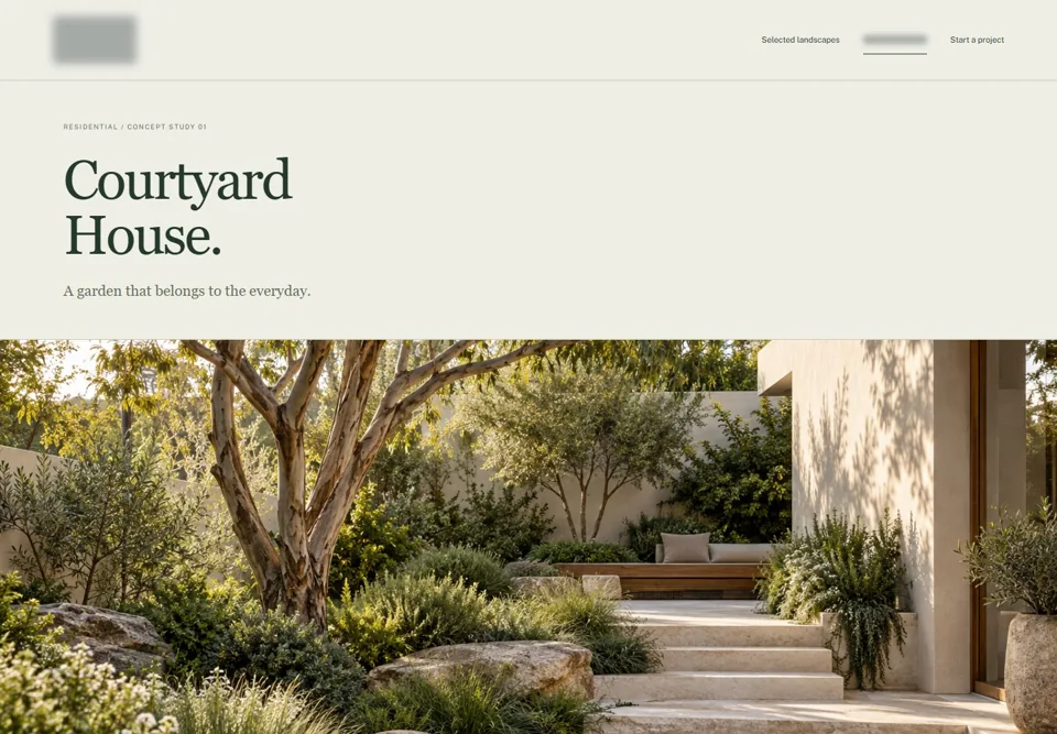 Courtyard House — identifying labels masked