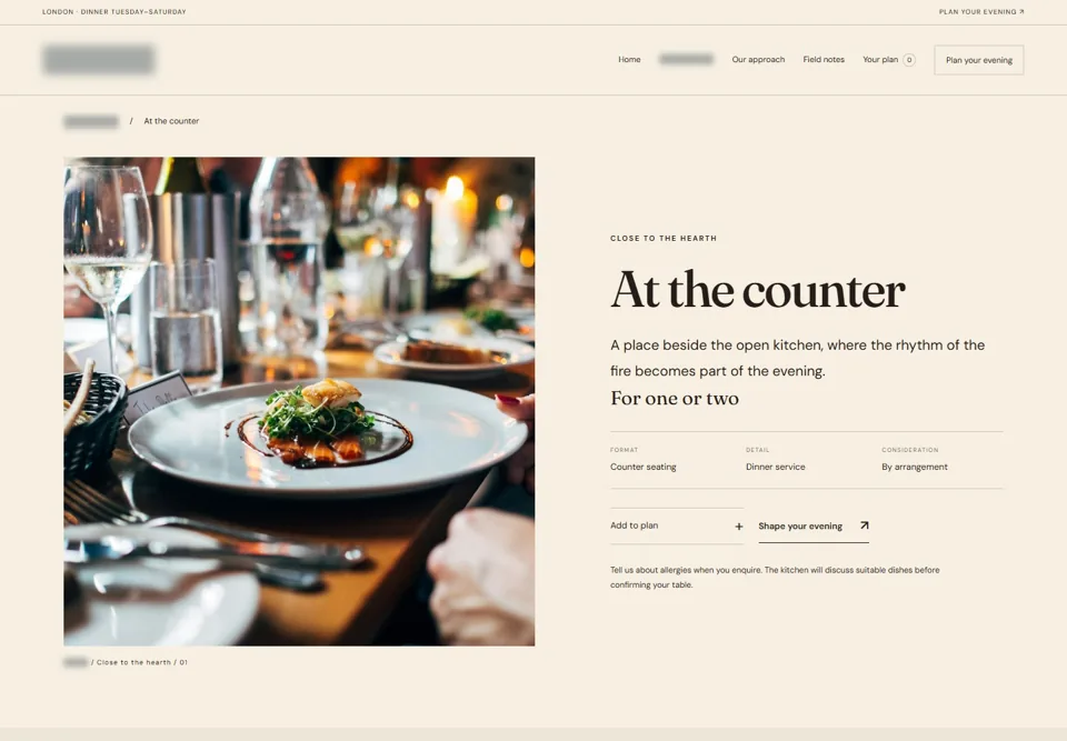 At the counter — identifying labels masked