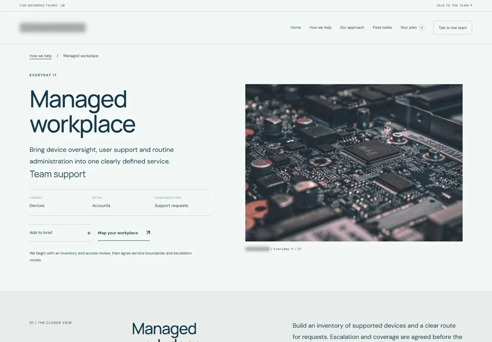 Managed workplace — identifying labels masked