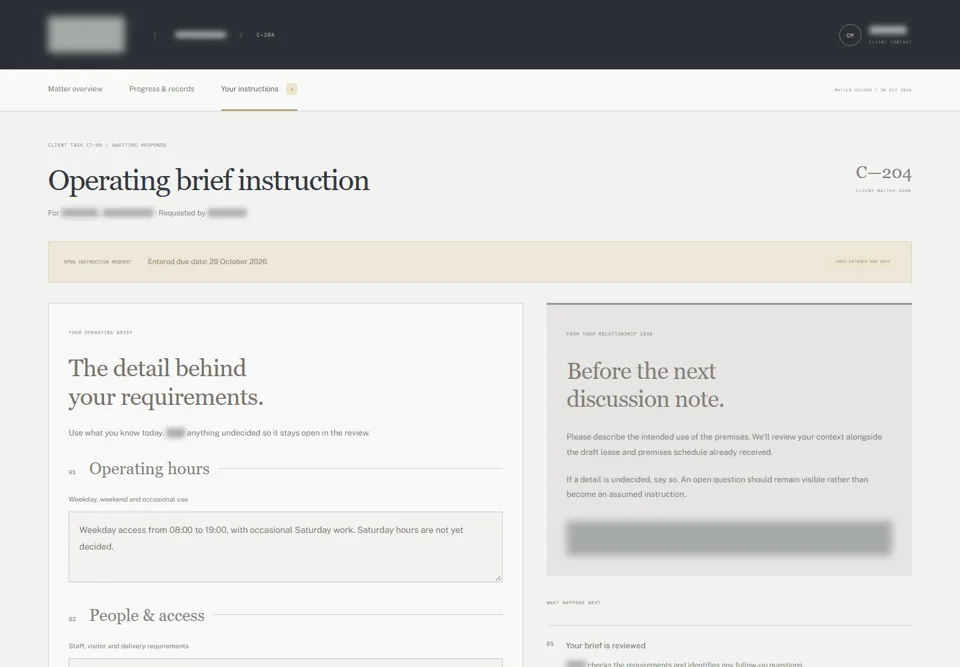 Operating brief instruction — identifying labels masked