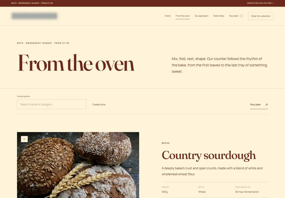From the oven — identifying labels masked