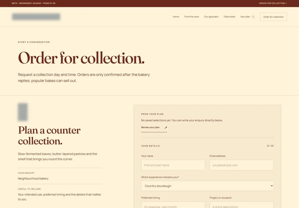 Order for collection — identifying labels masked