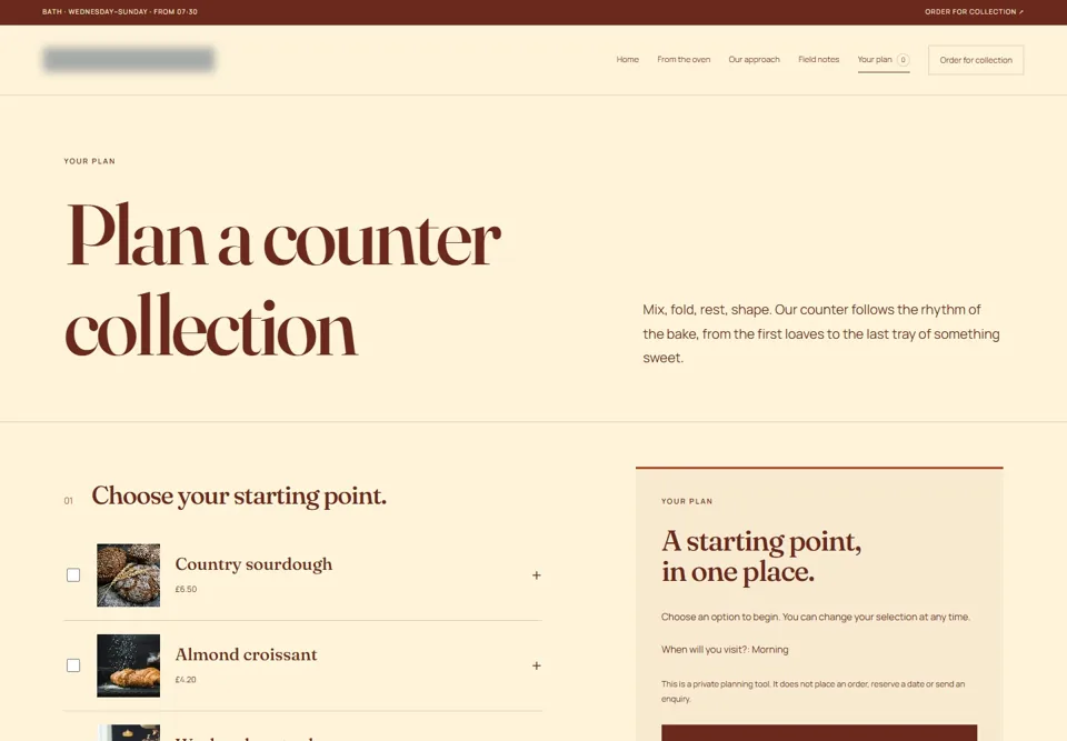 Plan a counter collection — identifying labels masked