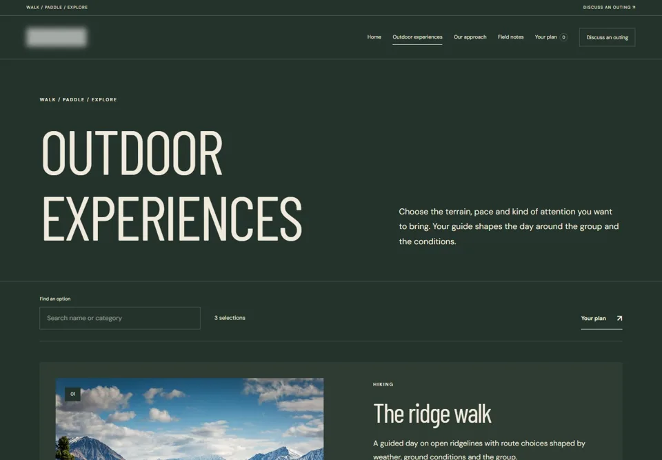 Outdoor experiences — identifying labels masked