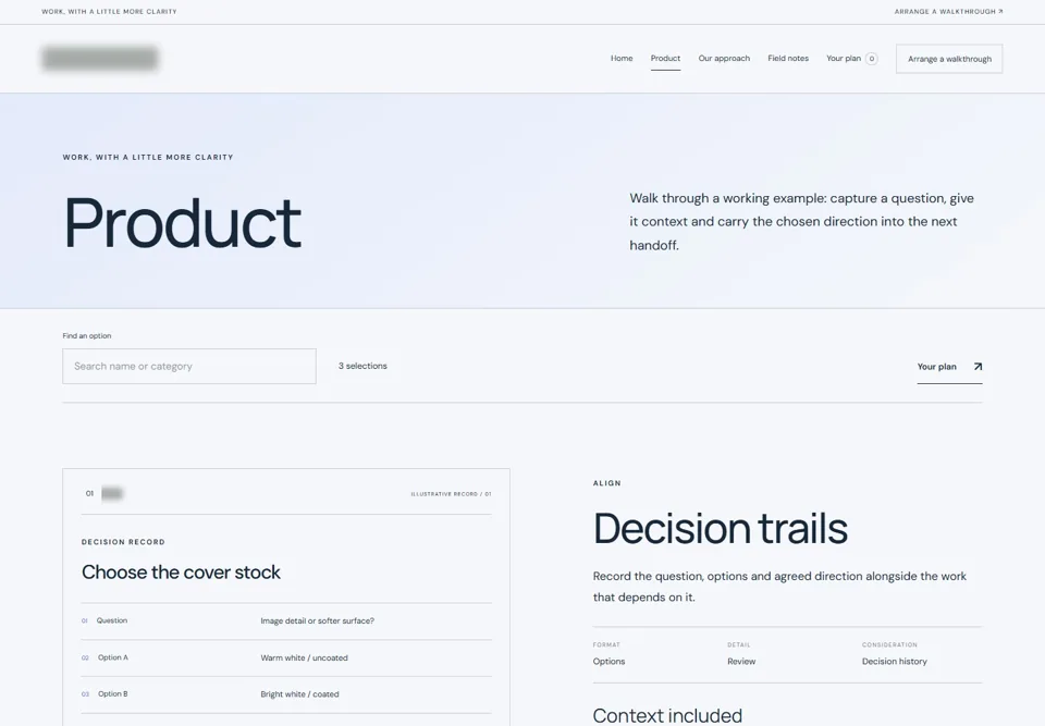 Product — identifying labels masked