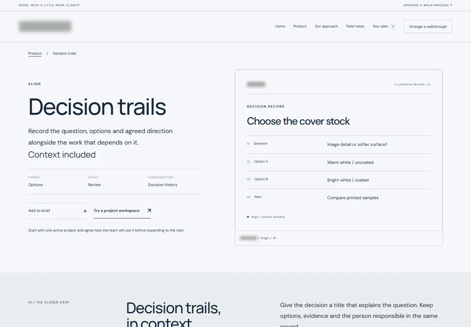 Decision trails — identifying labels masked