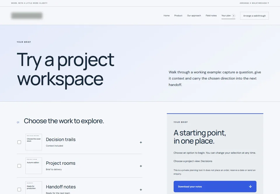 Try a project workspace — identifying labels masked