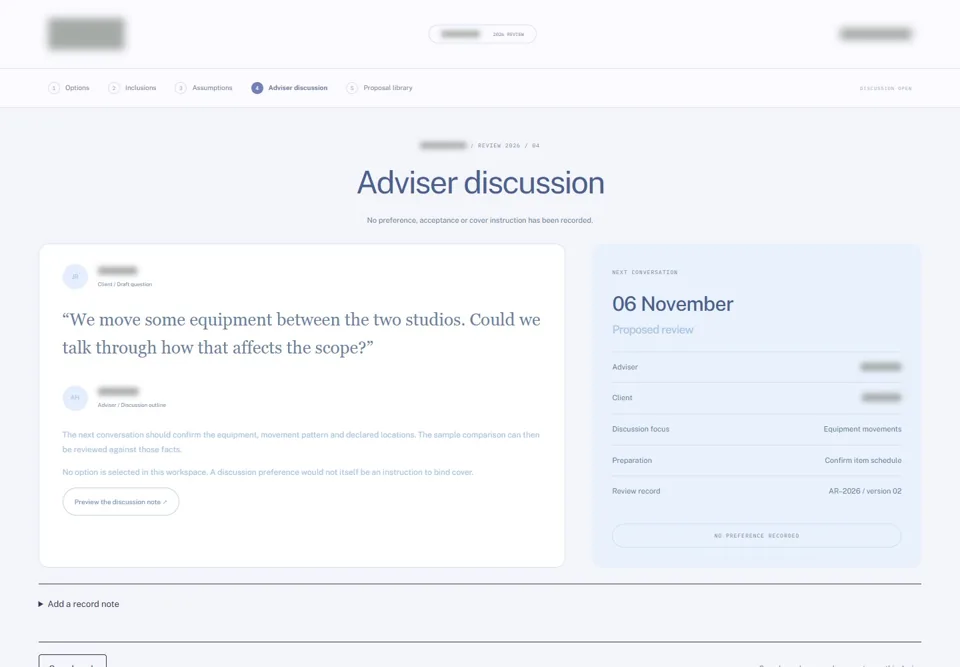 Adviser discussion — identifying labels masked