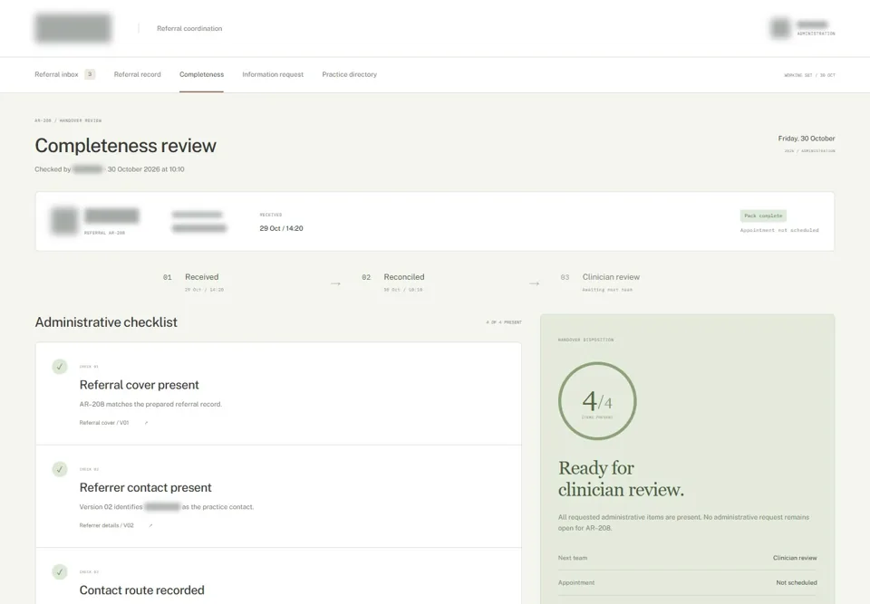 Completeness review — identifying labels masked