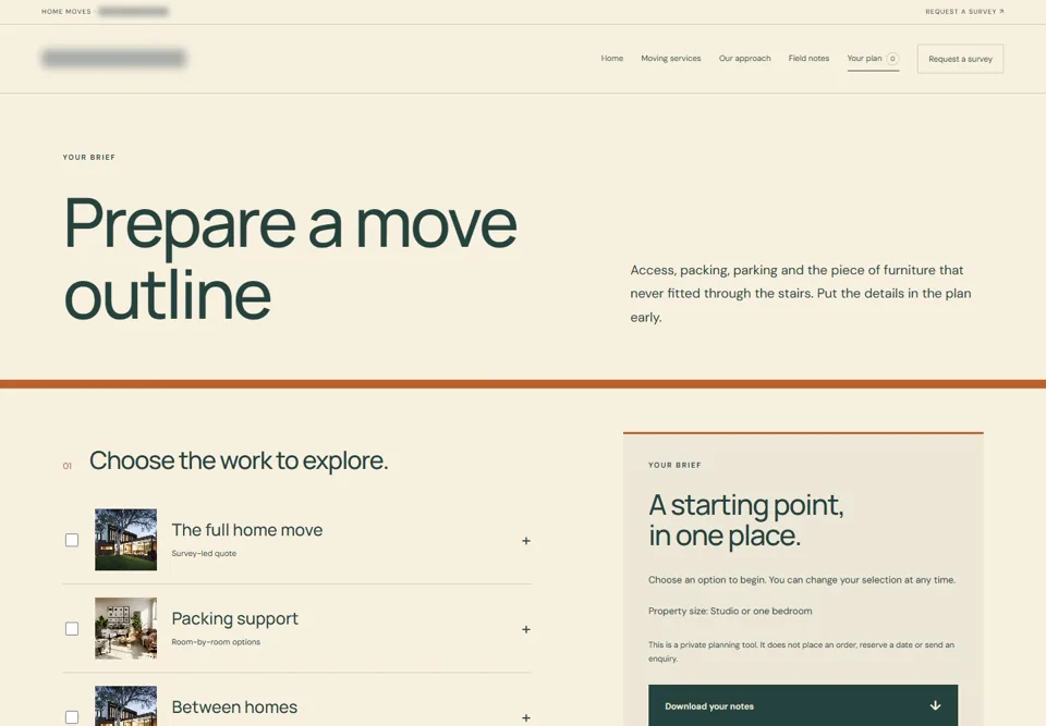 Prepare a move outline — identifying labels masked