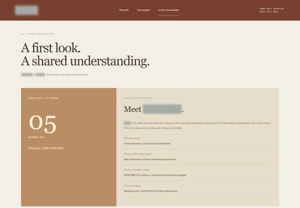 Your first site conversation — identifying labels masked