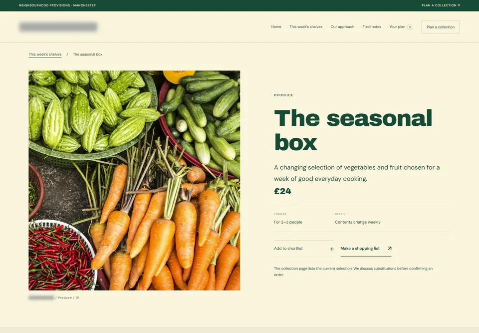 The seasonal box — identifying labels masked
