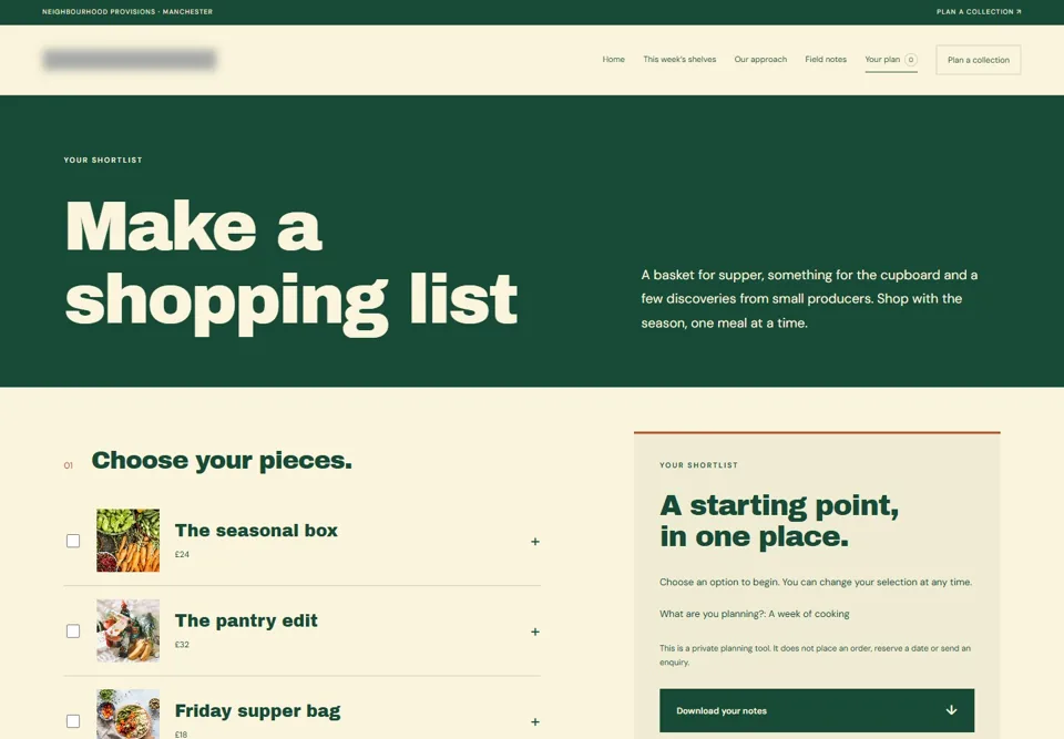 Make a shopping list — identifying labels masked