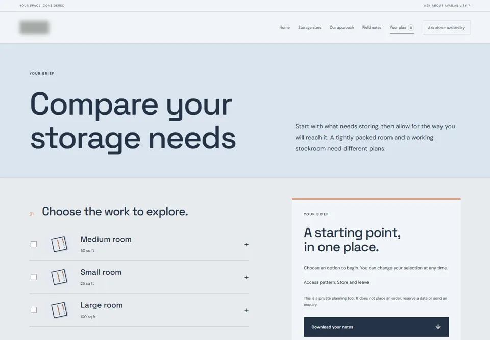 Compare your storage needs — identifying labels masked